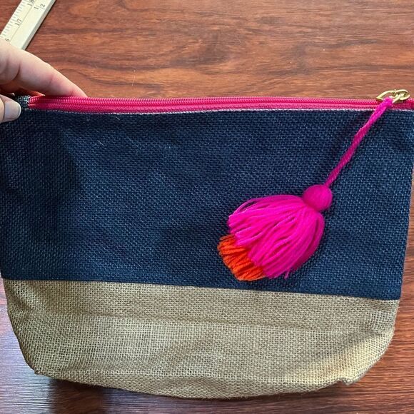 NWOT. Mud Pie Color Pop Jute Case Makeup bag. - Picture 8 of 8